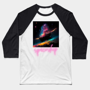 Spaceship Galleon Baseball T-Shirt